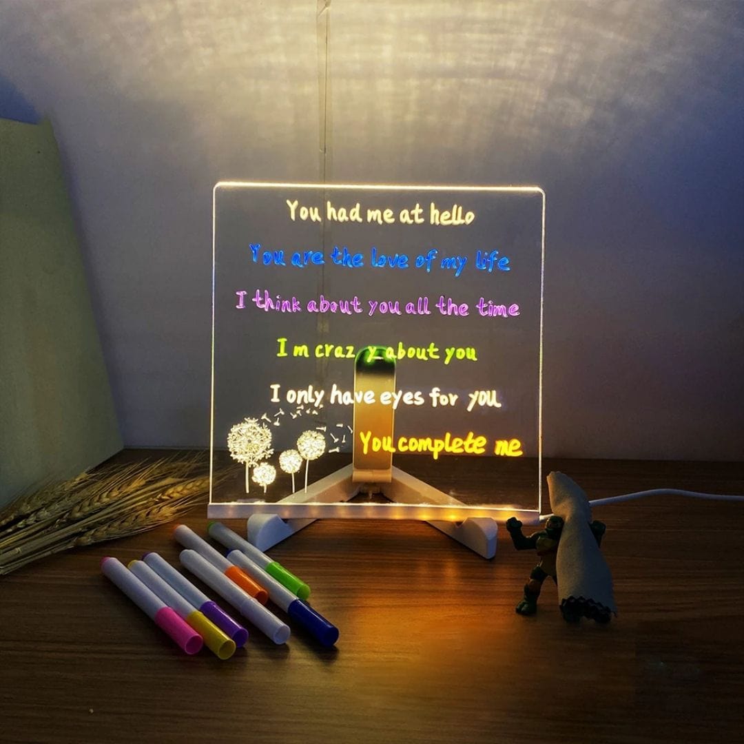 DIY Acrylic Glow-Notes Message Board