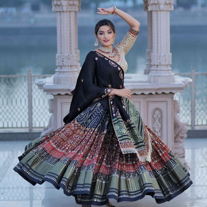 Multi Color Soft Butter Silk Digital Printed Lehenga Choli