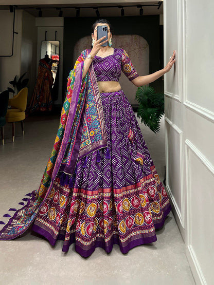 MULTI COLOR SOFT SILK DIGITAL PRINTED LEHENGA CHOLI