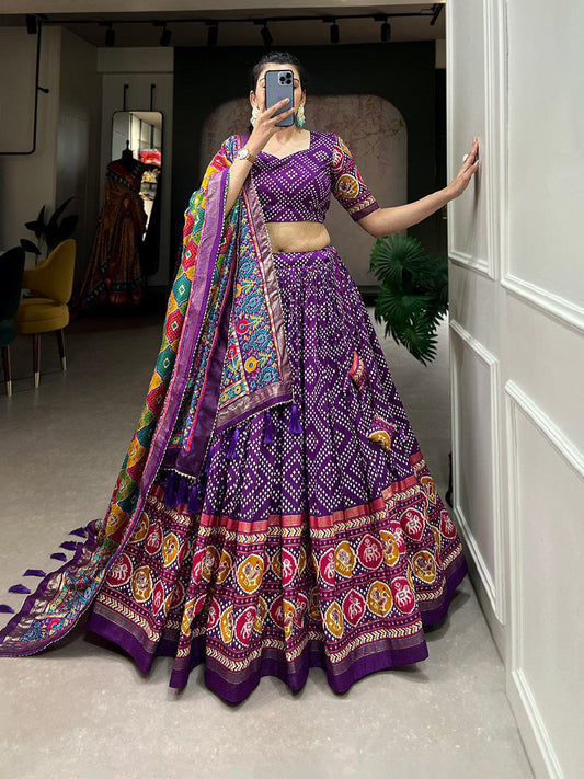 MULTI COLOR SOFT SILK DIGITAL PRINTED LEHENGA CHOLI