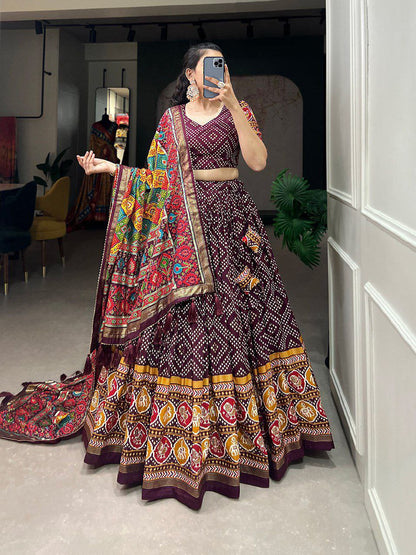 MULTI COLOR SOFT SILK DIGITAL PRINTED LEHENGA CHOLI