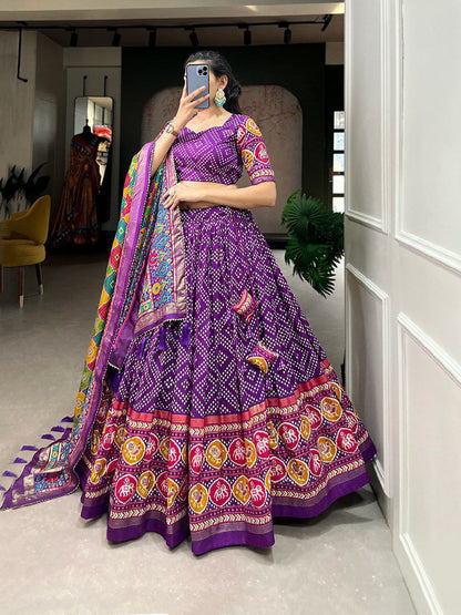 MULTI COLOR SOFT SILK DIGITAL PRINTED LEHENGA CHOLI