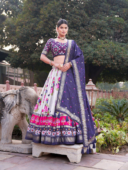 MULTI COLOR SOFT SILK DIGITAL PRINTED LEHENGA CHOLI