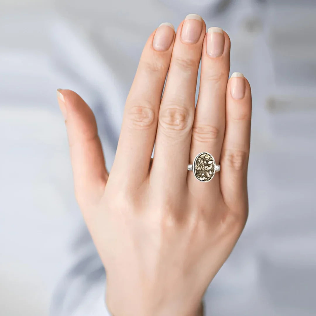 Adjustable Pyrite Ring