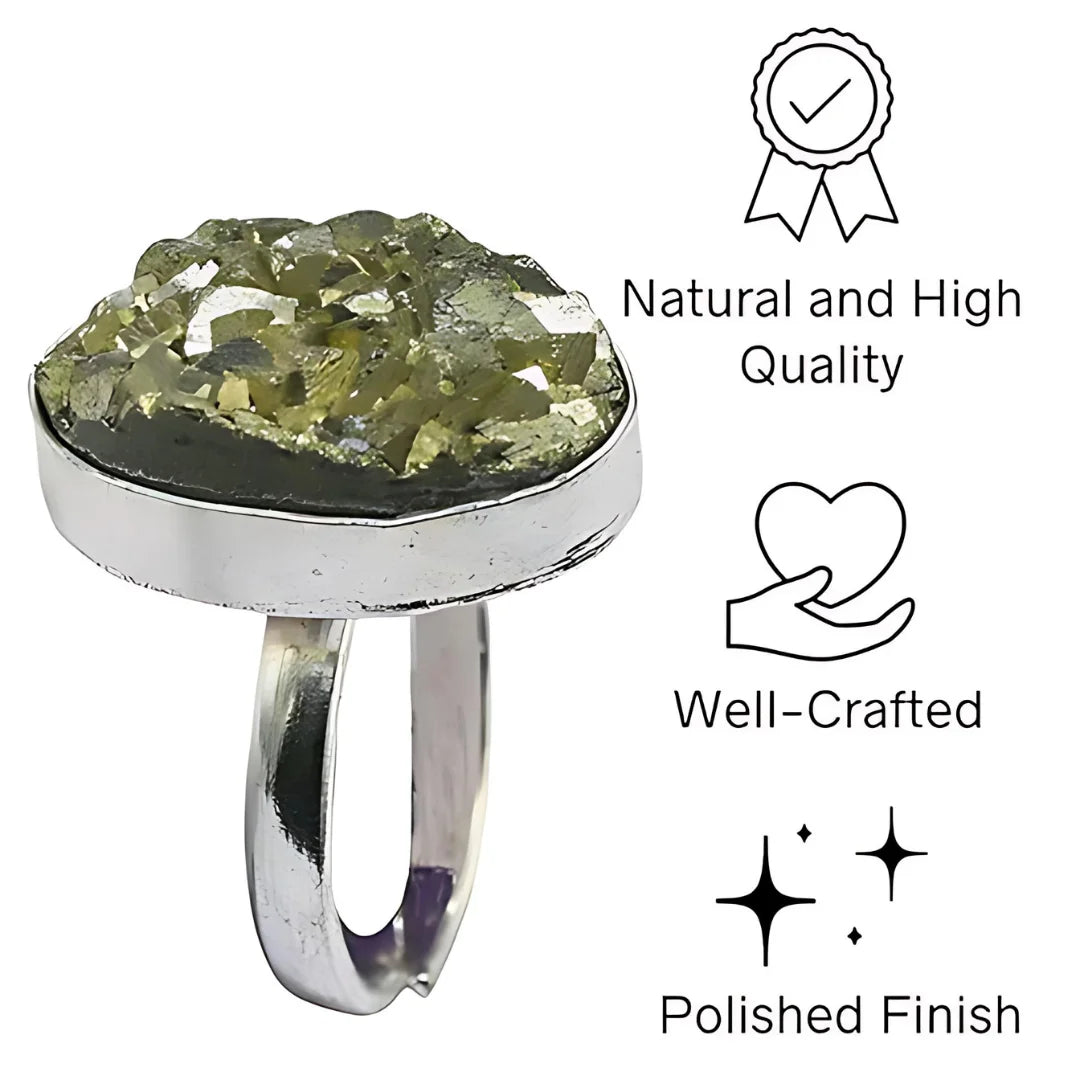 Adjustable Pyrite Ring