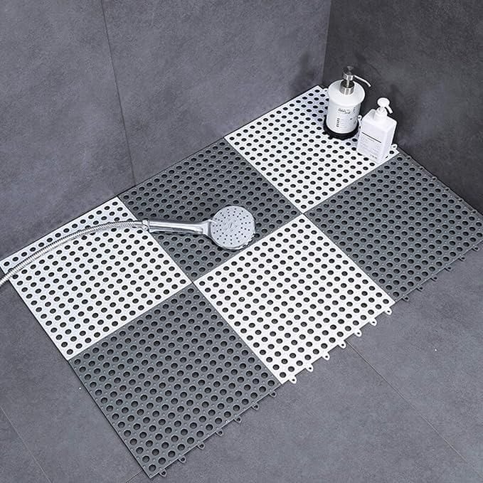 Plastic Bath Mat with Drain Holes and Drainage (Pack of 6)