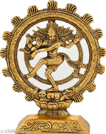 Nataraj Statue / Dancing Shiva / Natraj Murti in Metal Oxidized Finished for Home Decor, Hindu Religious Puja Gifts Decorative Showpiece