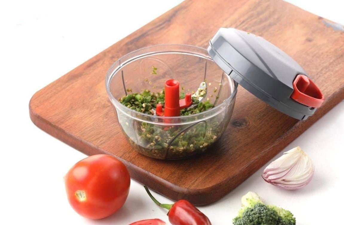 Pull Vegetable Cutter Chopper Onion Potato Food Manual Chopper  - Spinza™ Manual Meat Grinders Ash Black Spinza™ Zaavio®