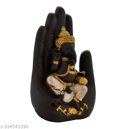 Craftam Polyresin Handcrafted Palm Ganesha Idol for Home Decor