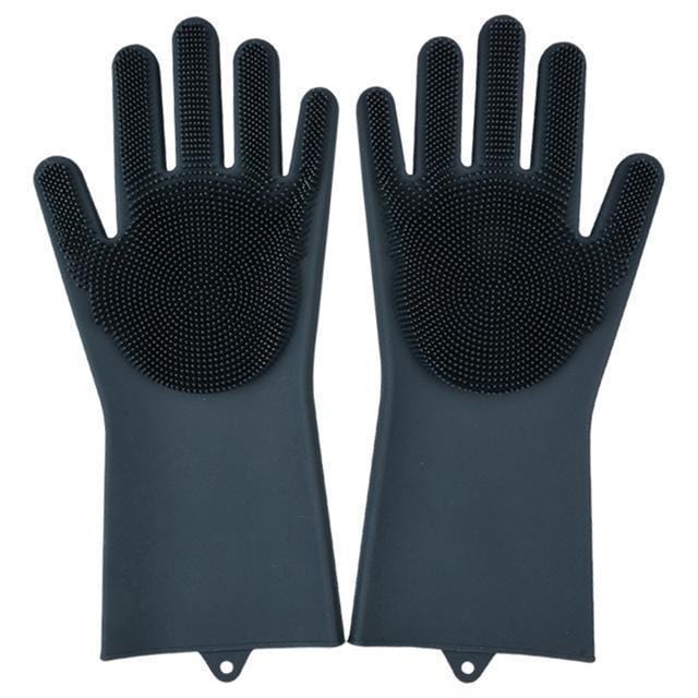 Silicon Scrubbing Sponge Gloves Dish Washing Scruves™  Household Gloves Black Scruves™ Zaavio®