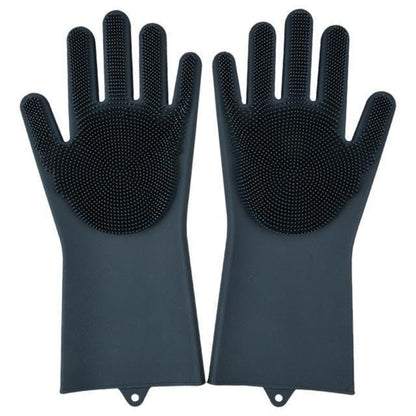 Silicon Scrubbing Sponge Gloves Dish Washing Scruves™  Household Gloves Black Scruves™ Zaavio®