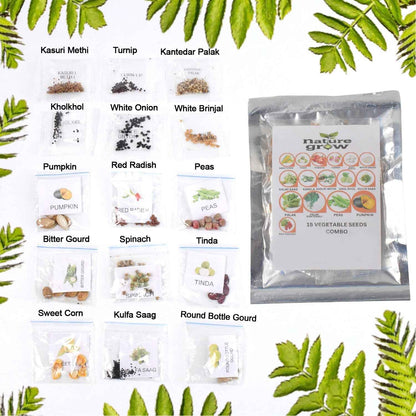 15 Varieties of Vegetable Seeds Combo (1 Pkt. / 15 Varieties)