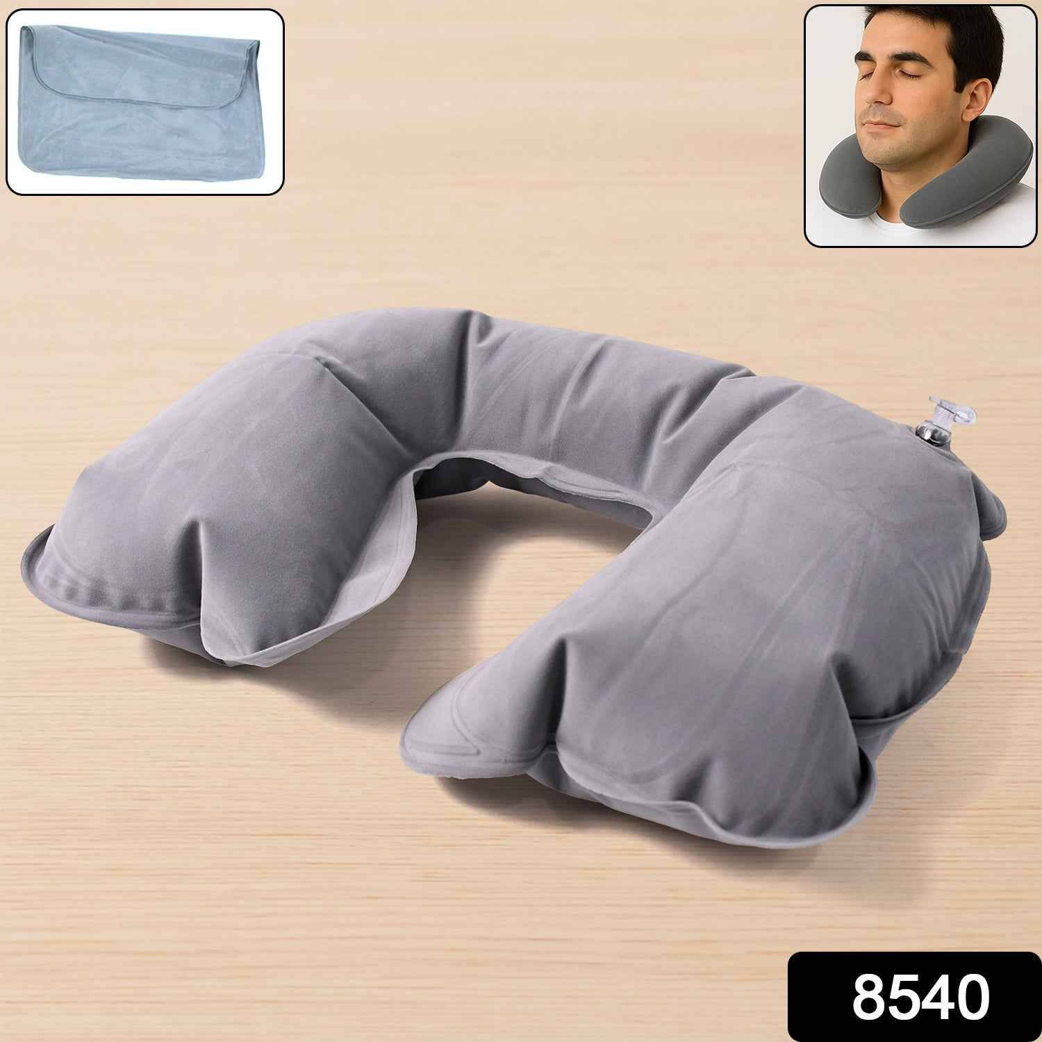 Inflatable & Foldable, Pillow U Shape Air Cushion Travel Pillow (1 Pc / Mix Color)