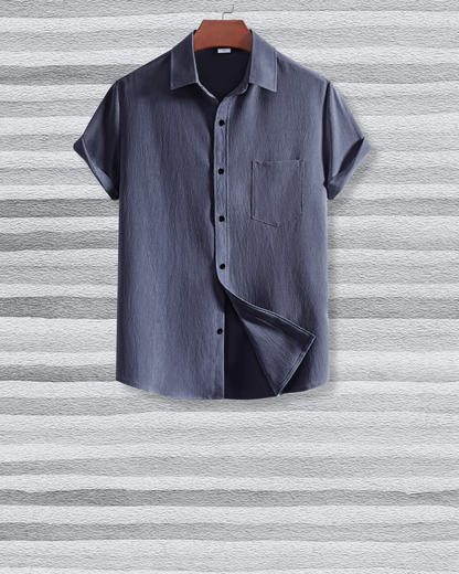 Steel Grey Textured Shirt 