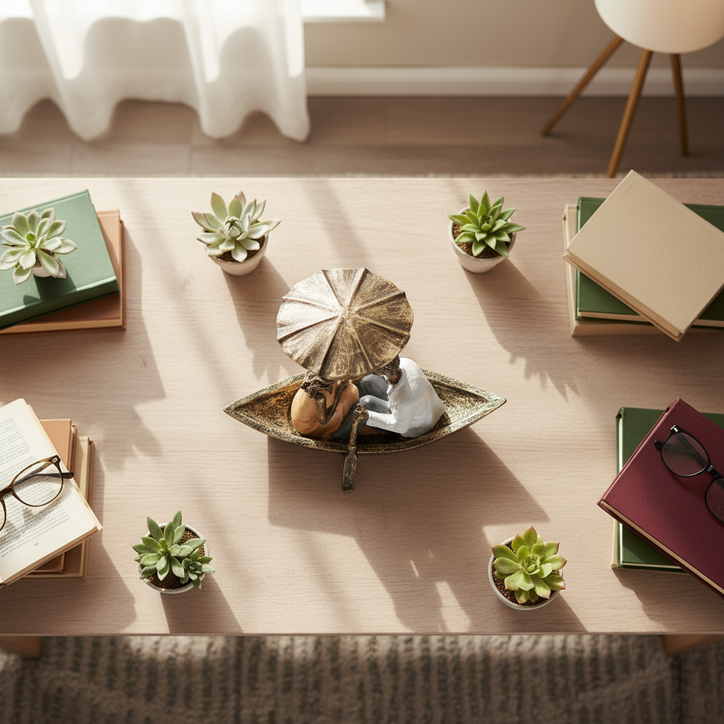 Romantic Boat Couple Showpiece for Valentines Day Gift to Wife Husband Boyfriend Girlfriend - Couple Showpiece for Gift, Multicolor