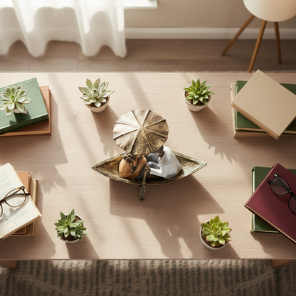 Romantic Boat Couple Showpiece for Valentines Day Gift to Wife Husband Boyfriend Girlfriend - Couple Showpiece for Gift, Multicolor