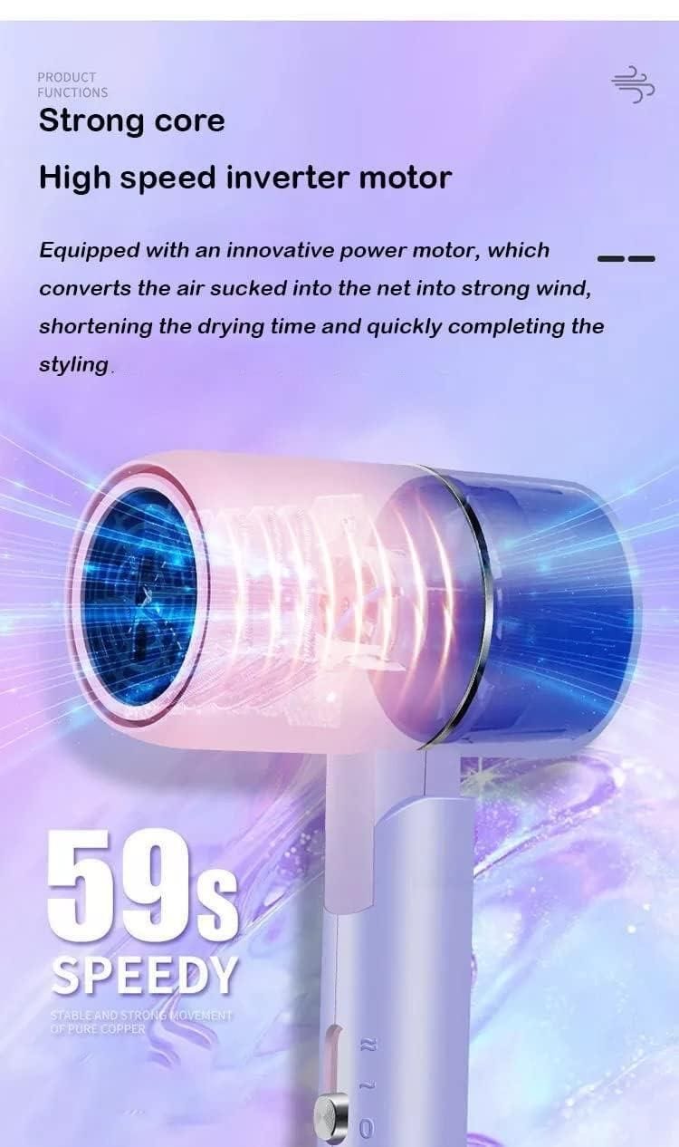 Travel Hair Dryer with Folding Handle