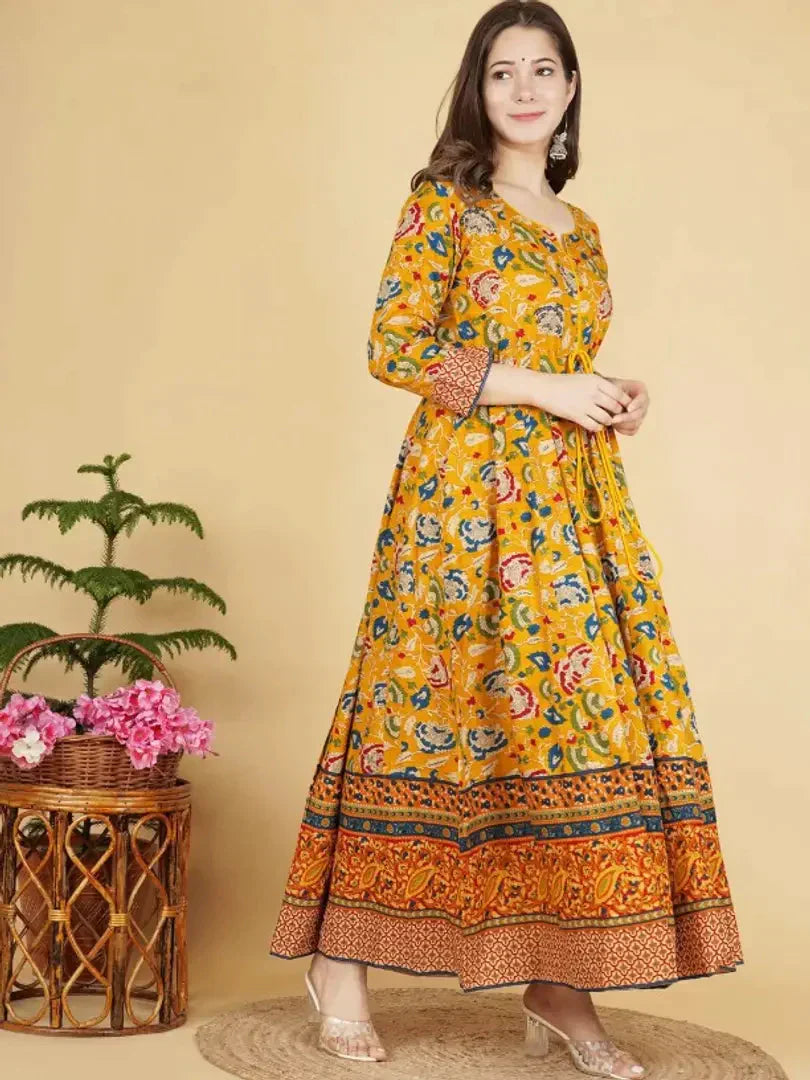 women printed long gown simsim