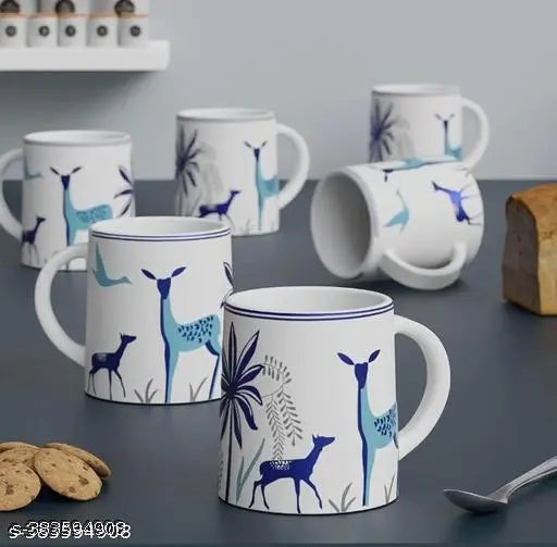 Kraphy Stag Blue Coffee Mug Set of 1 to Gift to Best Friends, Coffee Mugs, Microwave Safe Ceramic Mugs,(300 ml Each) 