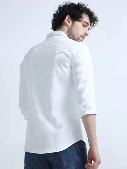 NEW trendy double pocket White shirt for men