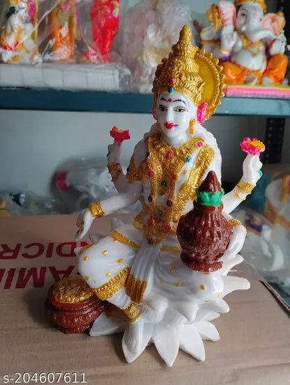 Lakshmi Devi Idol Statue for Home Puja Goddess Laxmi Idols Showpiece for Temple Pooja Room Diwali Decoration Gifts for Family Friends Corporate Client Mother Father