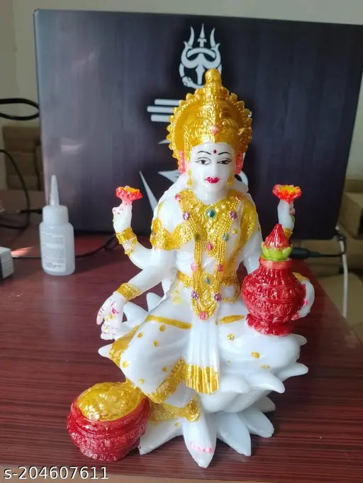 Lakshmi Devi Idol Statue for Home Puja Goddess Laxmi Idols Showpiece for Temple Pooja Room Diwali Decoration Gifts for Family Friends Corporate Client Mother Father